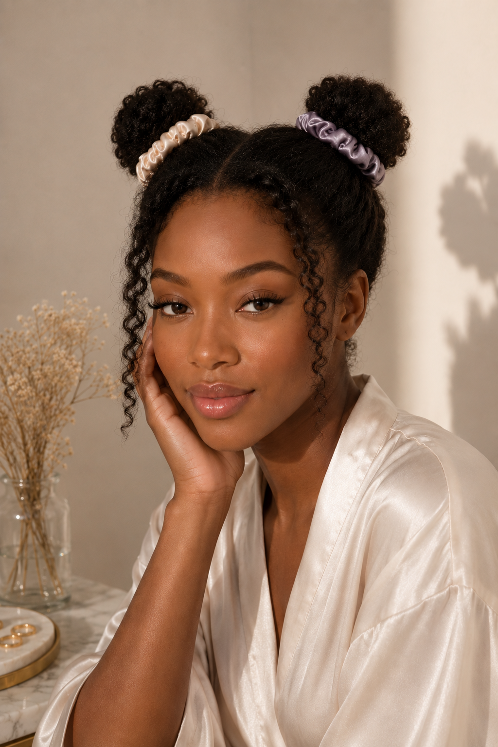 6-Piece Luxury Satin Scrunchie Set – The Earthy Elegance Collection