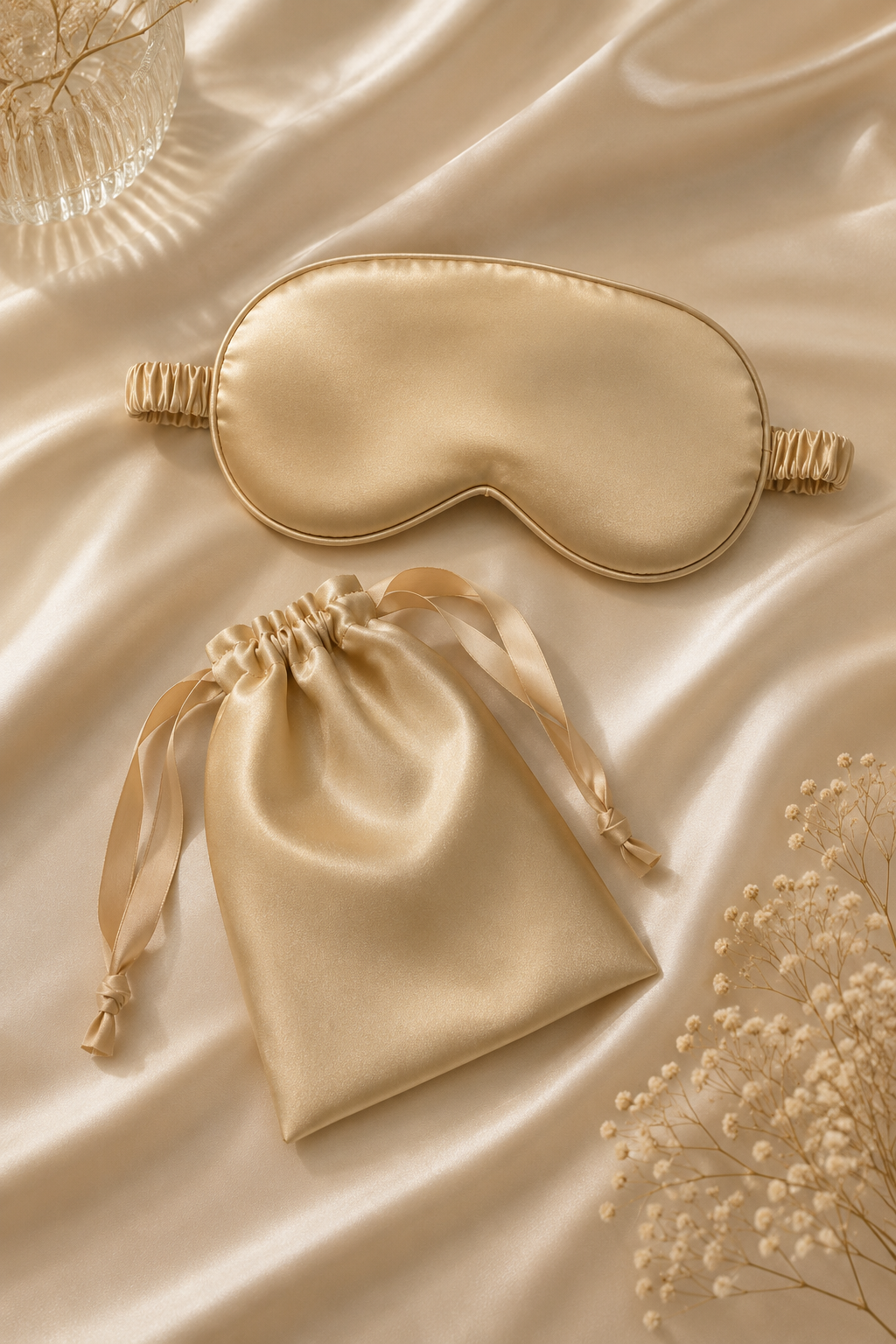 Luxury Satin Sleep Mask Set – Includes Matching Travel Pouch