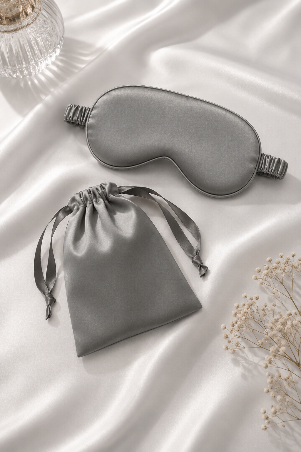 Luxury Satin Sleep Mask Set – Includes Matching Travel Pouch