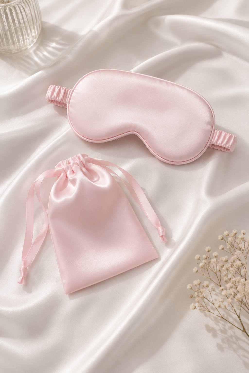Luxury Satin Sleep Mask Set – Includes Matching Travel Pouch