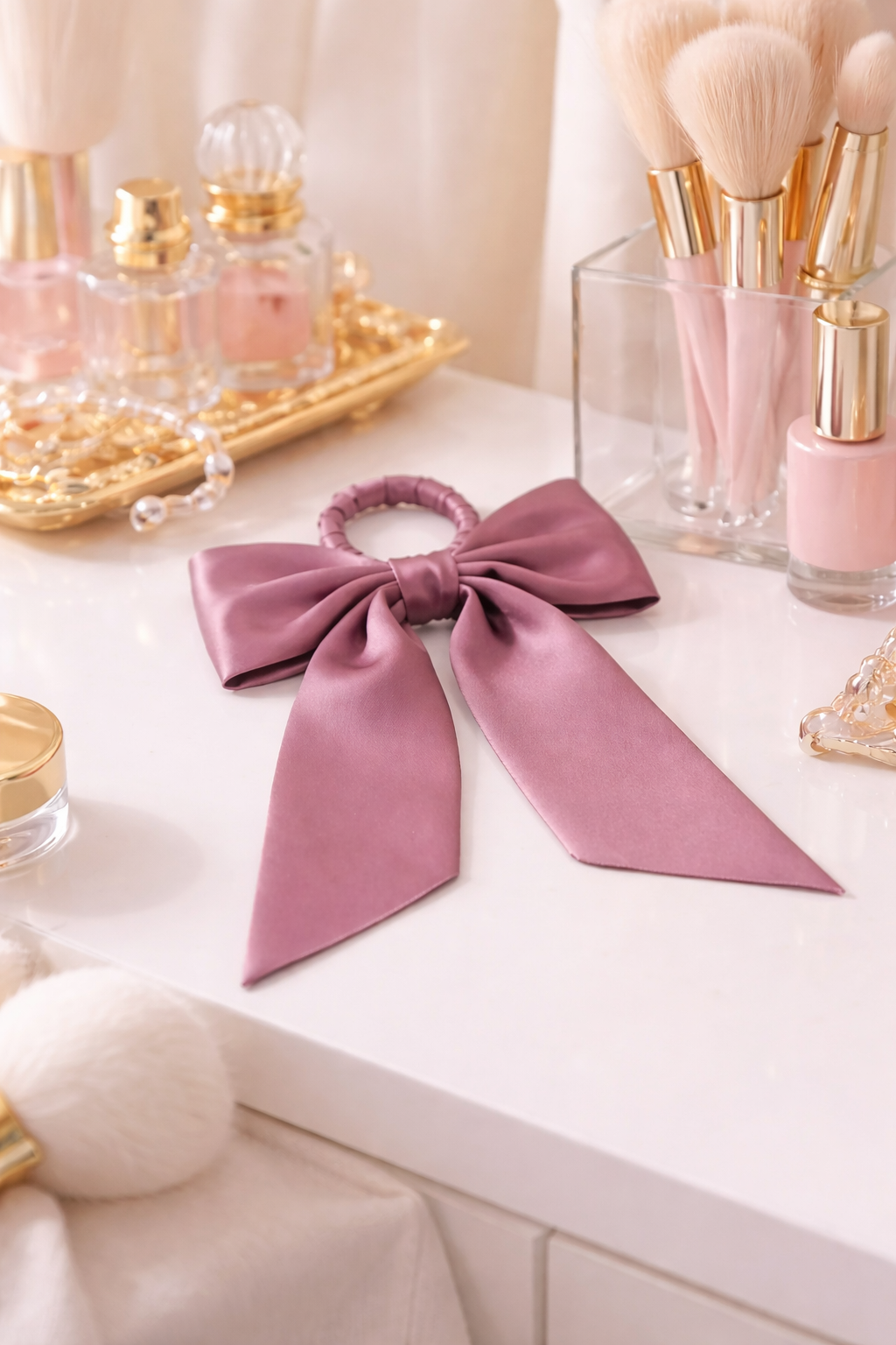 Mulberry Silk Bow Scrunchie