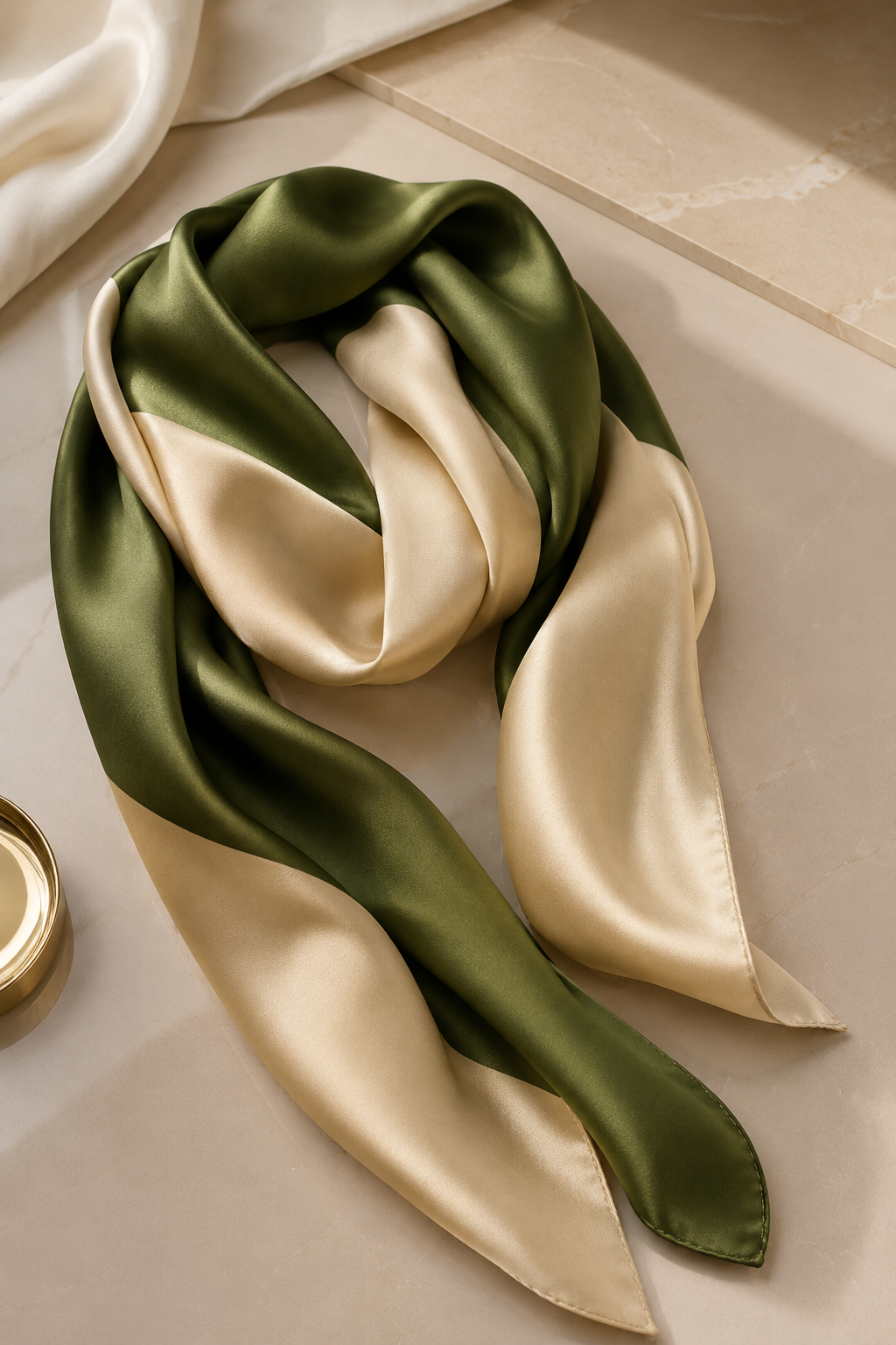Luxury Square Silk-Feeling Scarf - 70cm Satin Hair Ribbon & Neckerchief