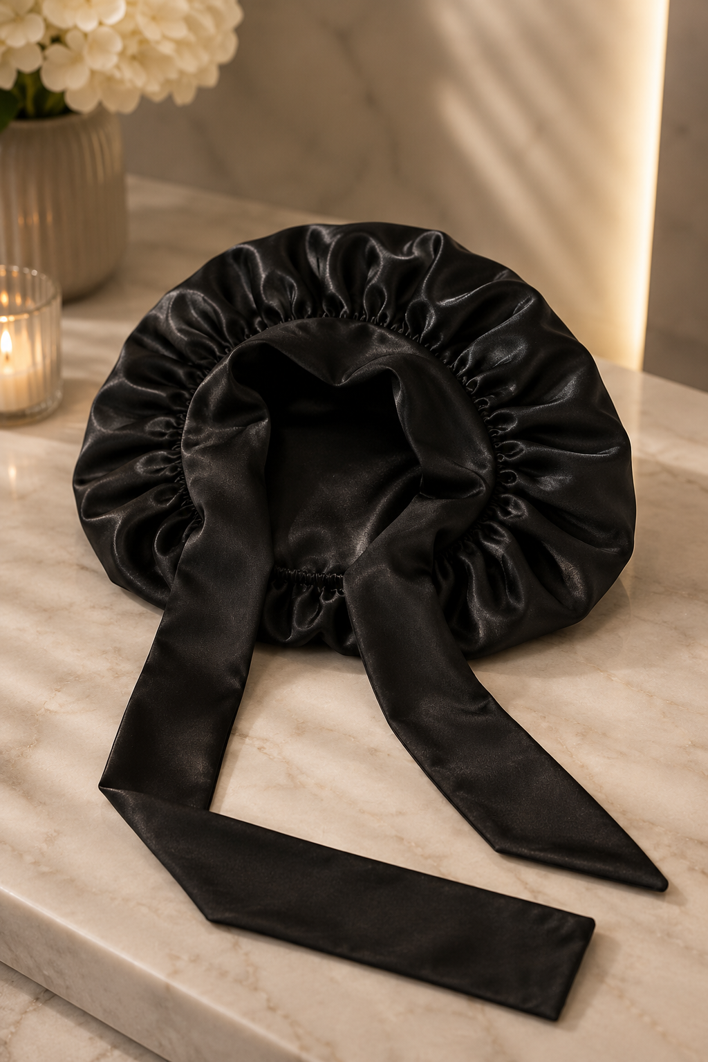 100% Mulberry Silk Sleeping Bonnet for Women Curly Hair Adjustable Satin Sleep Cap with Wide Elastic Band No Damage Hair Caree