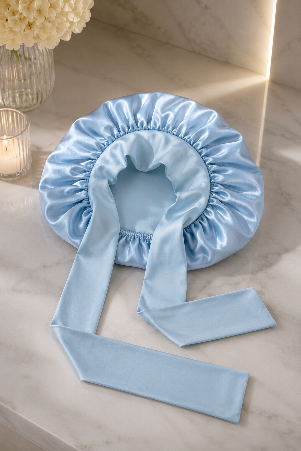 100% Mulberry Silk Sleeping Bonnet for Women Curly Hair Adjustable Satin Sleep Cap with Wide Elastic Band No Damage Hair Caree