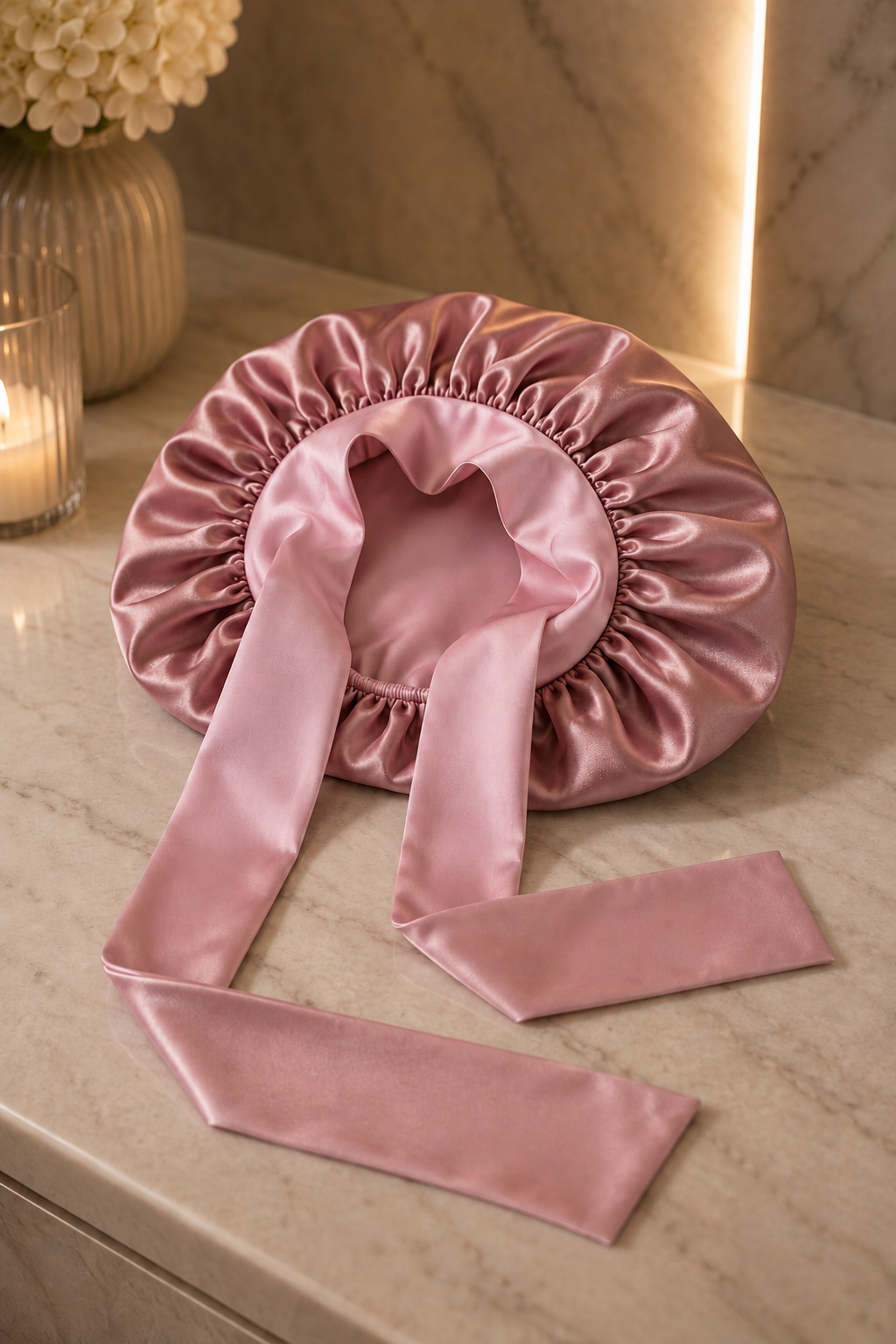 100% Mulberry Silk Sleeping Bonnet for Women Curly Hair Adjustable Satin Sleep Cap with Wide Elastic Band No Damage Hair Caree